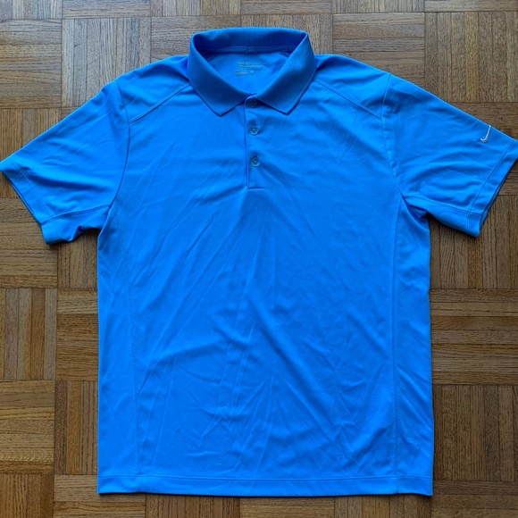 Nike Other - Men's Nike Golf Tennis Dri Fit Blue Polo Shirt, L